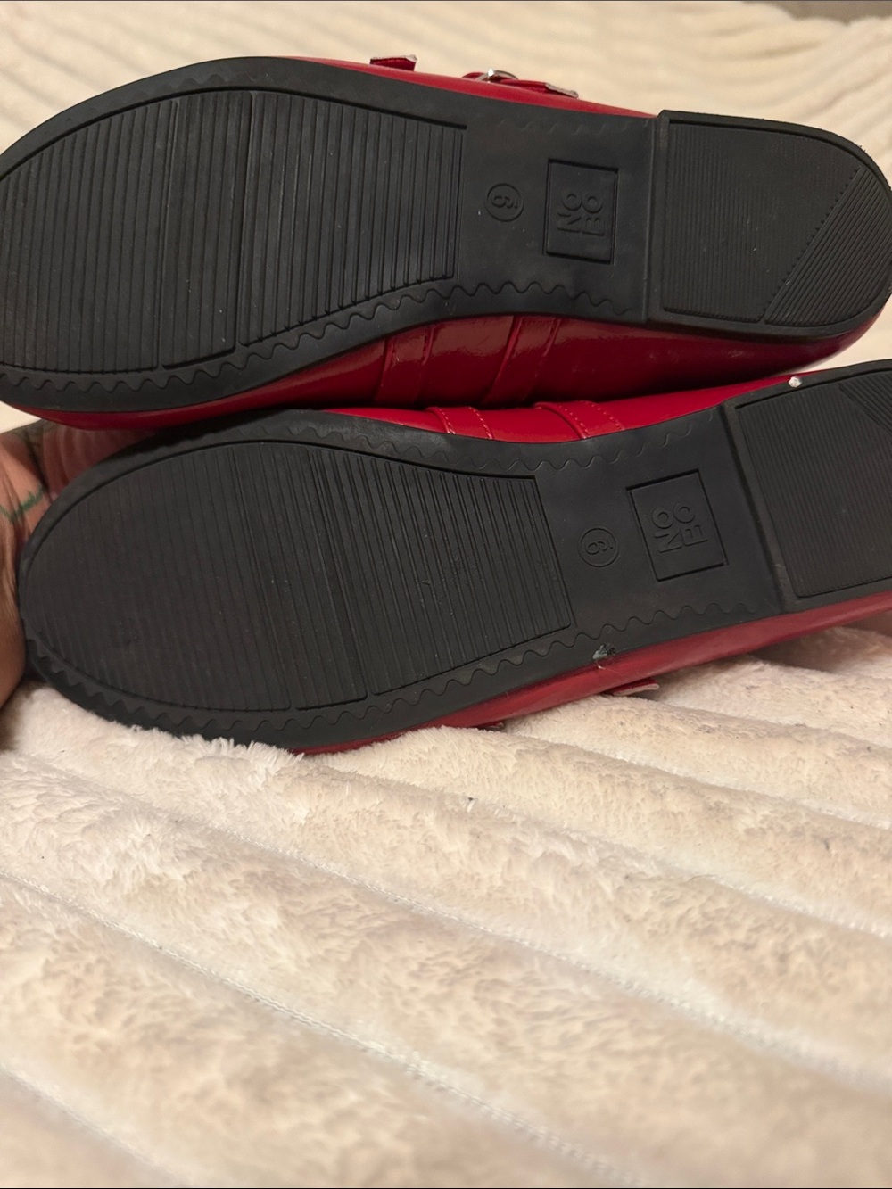 No Boundaries Red Patent Mary Jane Flats with Double Straps - Picture 5 of 6